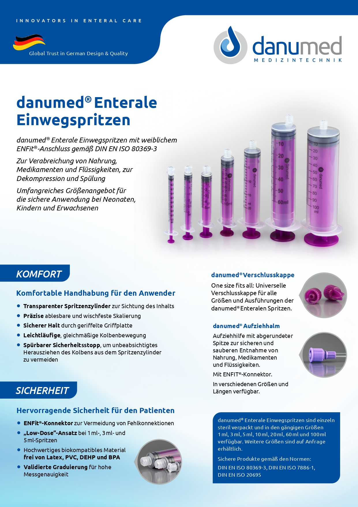 danumed® Enterale Spritzen, Einmalgebrauch