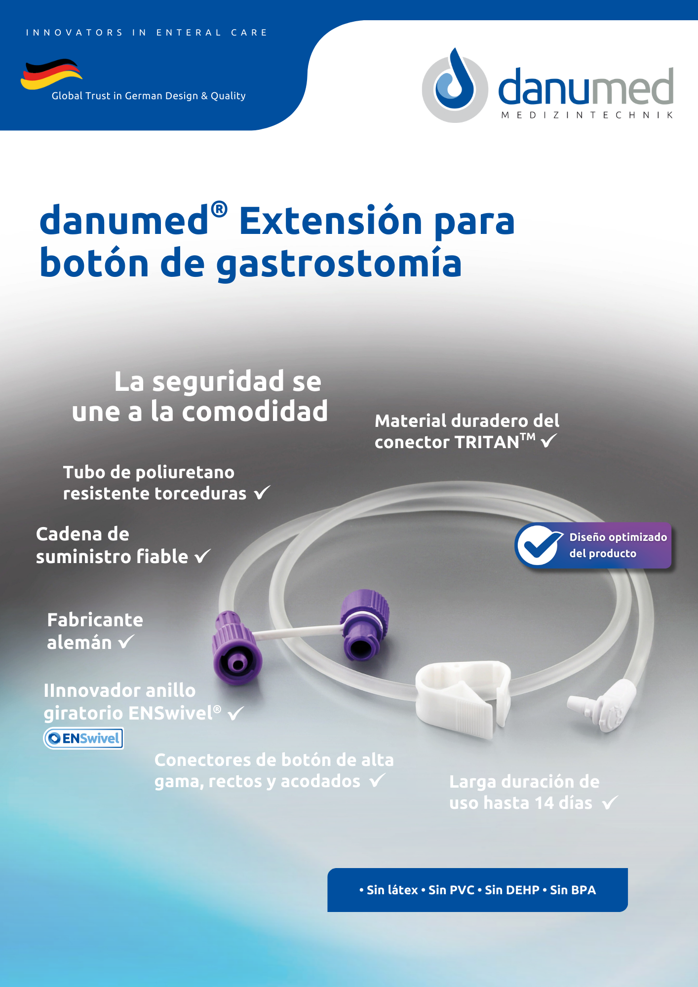 Juego de extensión de Danumed® para botón de gastrostomía