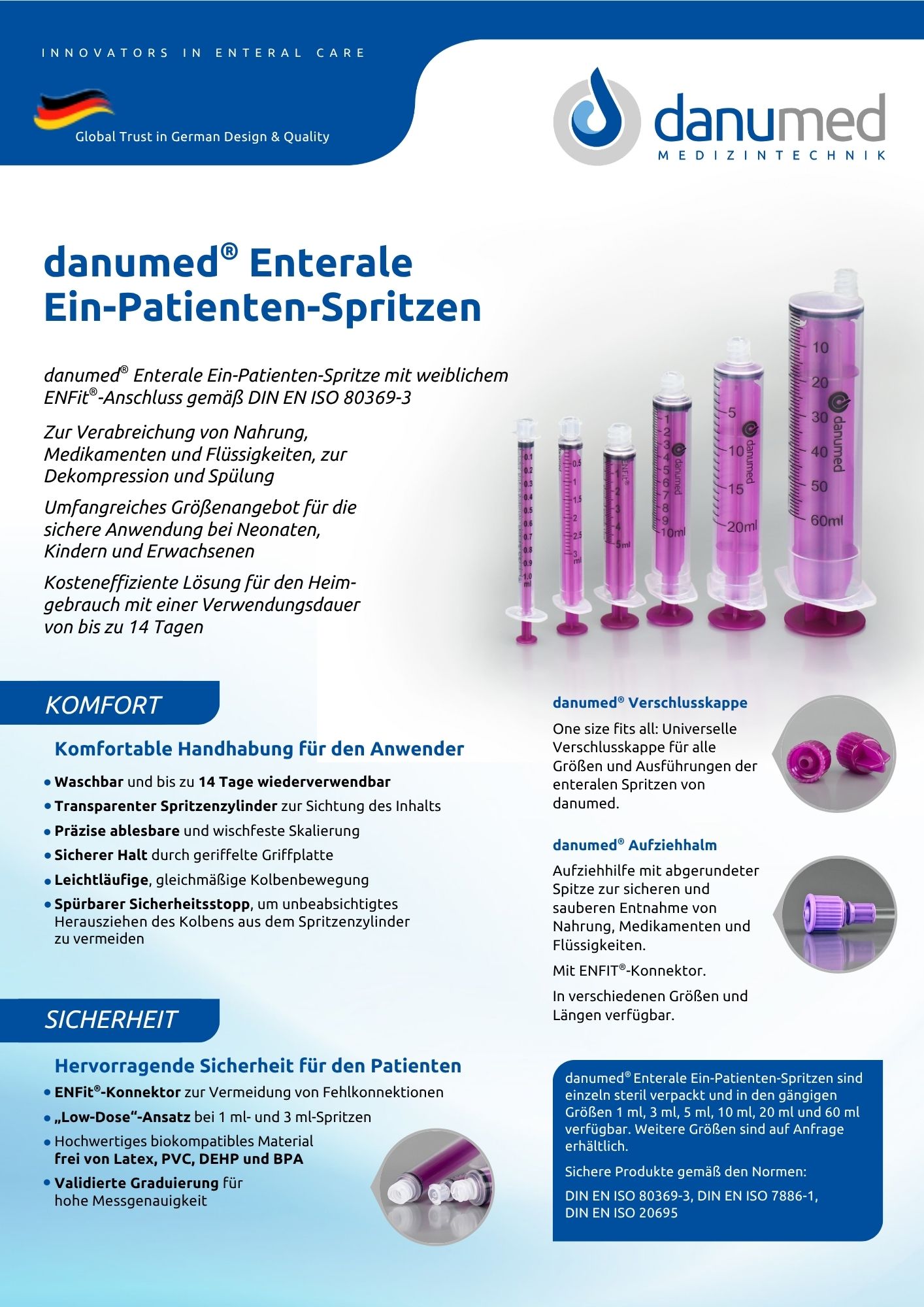 danumed® Enterale Spritzen, Ein-Patienten-Gebrauch